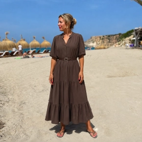 Maxi jurk bruin Felise