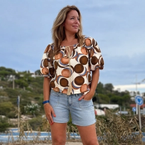 Gemma Ricceri jeans short blauw zakjes voor