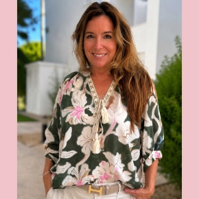 Gemma Ricceri Boho flower blouse groen Florence