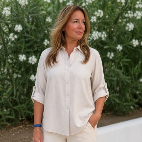 Tesoro tencel blouse uni beige Mires SALE