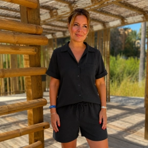 Tesoro zomerset blouse & short zwart Sannes SALE