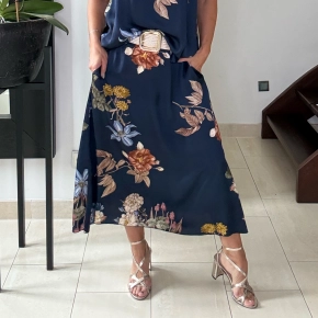 Gemma Ricceri bloemenprint rok navy