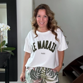 Shirt Le Marais ivoor armygroen