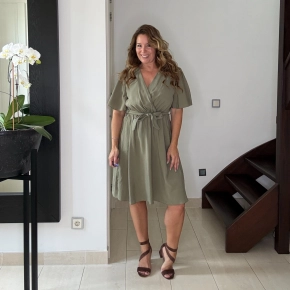 Gemma Ricceri jurk armygroen Lotte