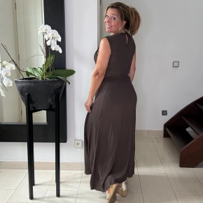 Bruine 2-delige set dames – Mouwloze top met lange rok