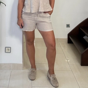 Beige linnen short Boebou