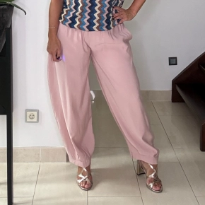 Roze tencel barrel broek Nanda