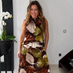 Gemma Ricceri haltertop bloemenprint bruin Simone