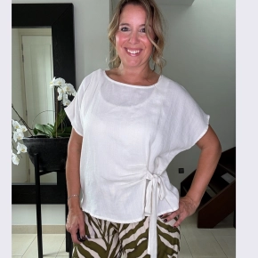 Chastar viscose top knoop ivoor