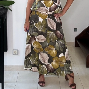 Gemma Ricceri bloemenprint rok armygroen Simone