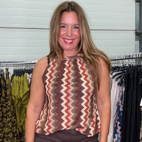 Gemma Ricceri zigzag haltertop bruin