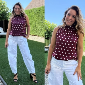 Vera Jo stippen halter top Khloé bordeauxrood