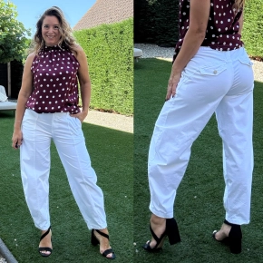 Gemma Ricceri barrel broek wit