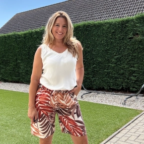 Chastar silk V-hals topje Terry ivoorwit