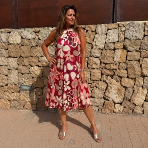 Zomerjurk rood beige Esther