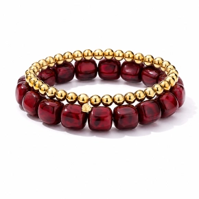 Kralen armband Maeve bordeauxrood