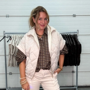Gewatteerde bodywarmer dames beige Sienna