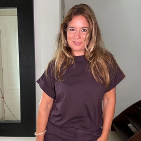 Gemma Ricceri shirt Romy burgundy met korte mouw