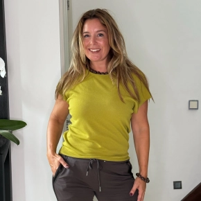 Fijn gebreid shirt Jacky matchagroen