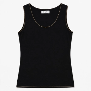 Gemma Ricceri zwarte mouwloze top met goud detail