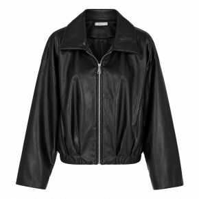 Vera Jo zwarte lederlook jas dames – Noëlle