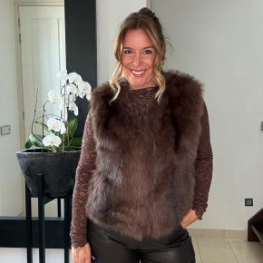 Bruin faux fur gilet Tess – bontlook dames