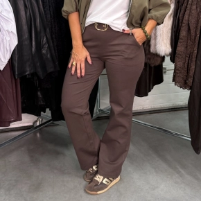 Bruine broek met riem Valerie