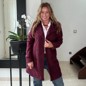 Bouclé jas bordeaux MIDI Fiene