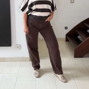 Norfy barrel balloon jeans Noa bruin F108-1-26