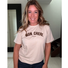 T-shirt Mon Cheri coucou beige bruin