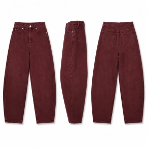 Norfy barrel balloon jeans Noa bordeauxrood