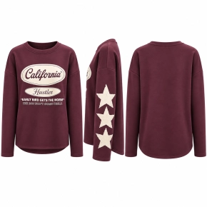 California sterren sweater bordeauxrood