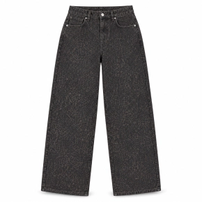 Bruine panter wide leg damesjeans Maura