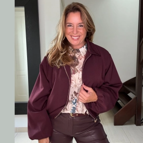 Gemma Ricceri bomberjack met kraag bordeaux