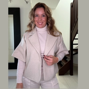Short coat jacket beige