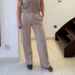 Beige comfy broek elastische taille Cindy