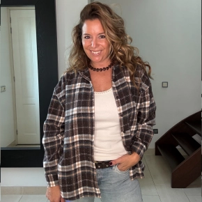Gemma Ricceri ruiten studs blouse bruin Rachelle