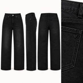 Norfy Lana wide leg jeans black XJ538