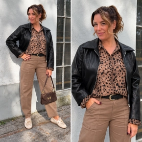 Vera Jo zwarte lederlook jas dames – Noëlle