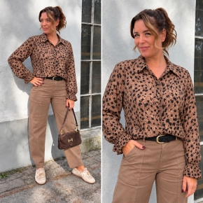 Vera Jo print blouse camel Nathalie