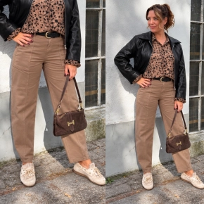 Gemma Ricceri caramel barrel broek Jolie met studs riem