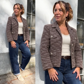 Vera Jo gemêleerd jasje bruin Jamy