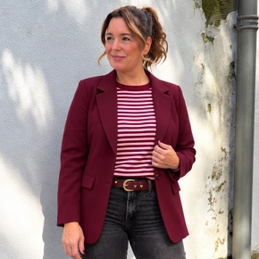 Bordeauxrode blazer Chantal
