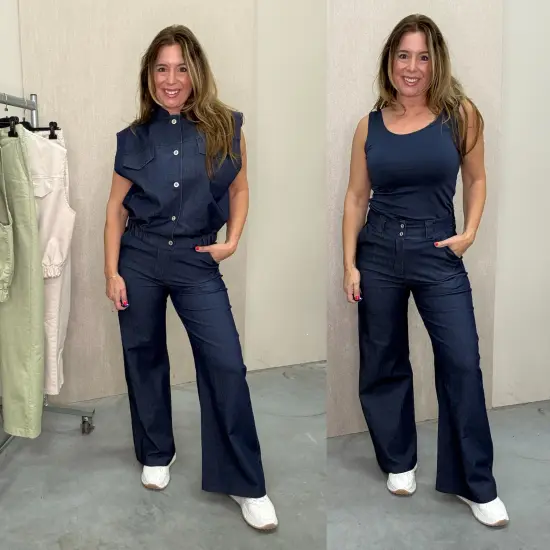 Shop the Look: 3-delige set – broek, gilet & navy hemd