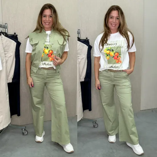 Shop the Look: Dolce Vita groen – broek, gilet & shirt
